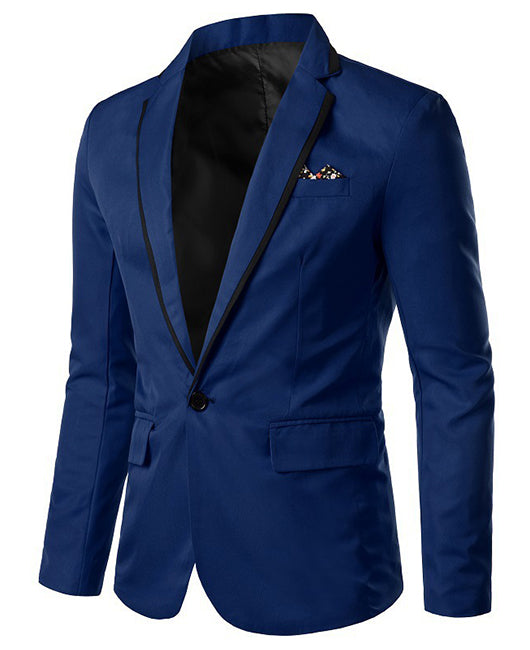 Blazer élégant à panneaux unis, col à revers et un bouton