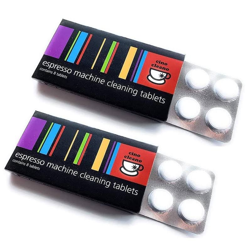 Cafetto Cino Cleano Espresso Machine Cleaning Tablets, for Breville Espresso Machines, Descaling Tablets for Baristas (Pack of 2, 16 Tablets)