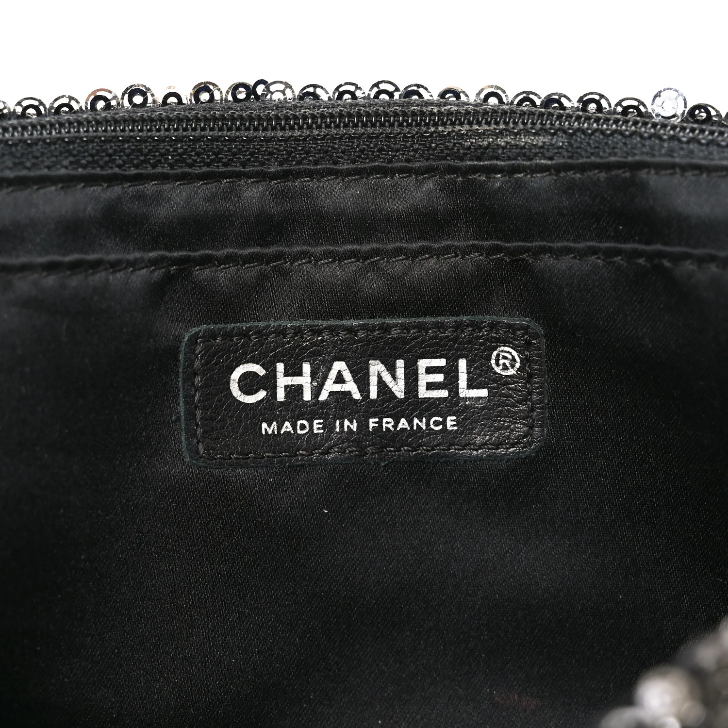 Sequin Medium Single Flap Dark Silver