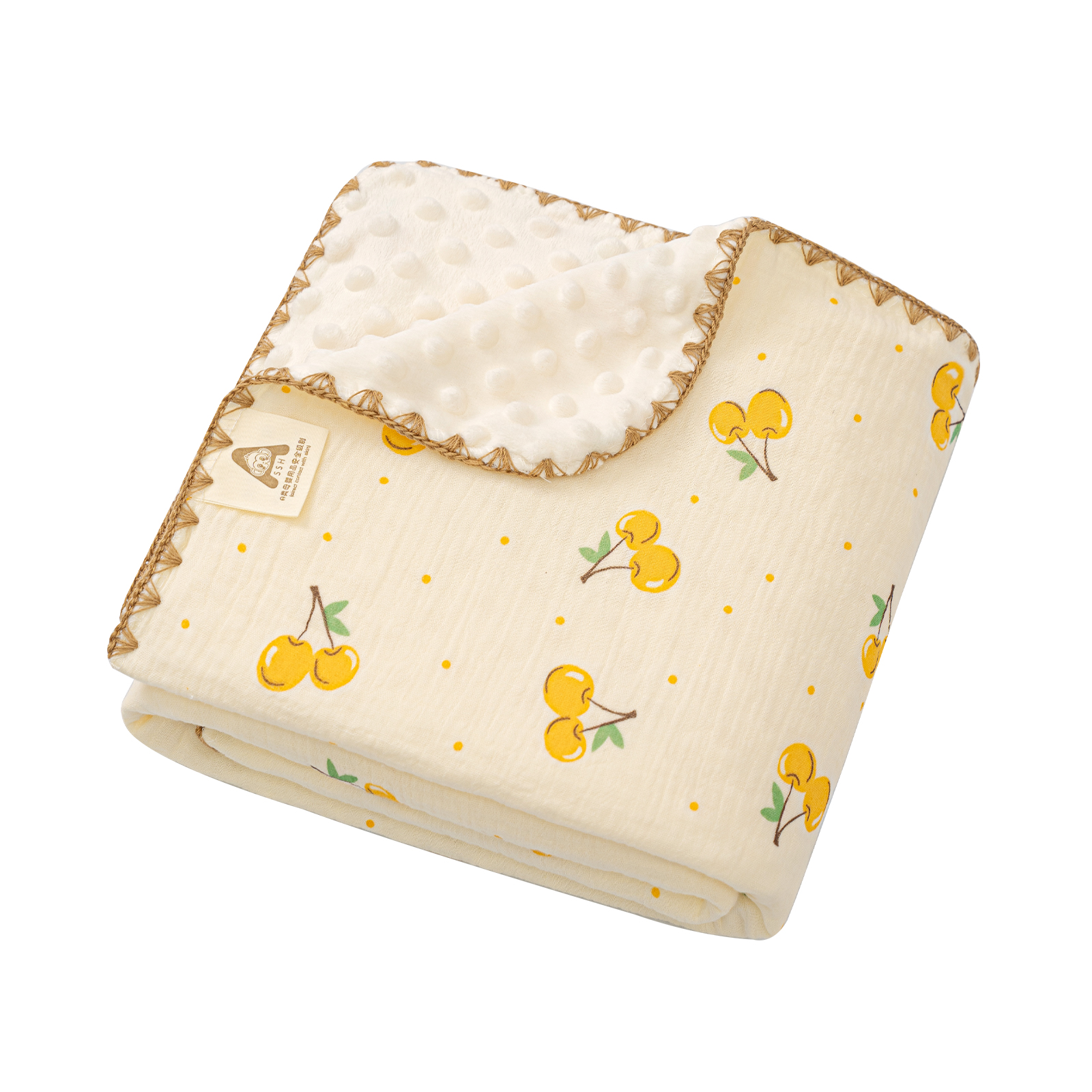 All Season 3D Doudou Fleece Newborn Blanket Double Layer Crinkle Gauze Multi-Use Swaddle Receiving Europe Style 300tc