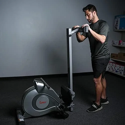 53.4" Extended Slide Rail Magnetic Rowing Machine Rower with Free SunnyFit App Membership SF-RW5515(Gray) - Image 10