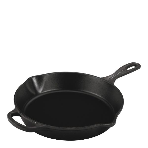Dyp støpejernspanne 26 cm 2L matte black