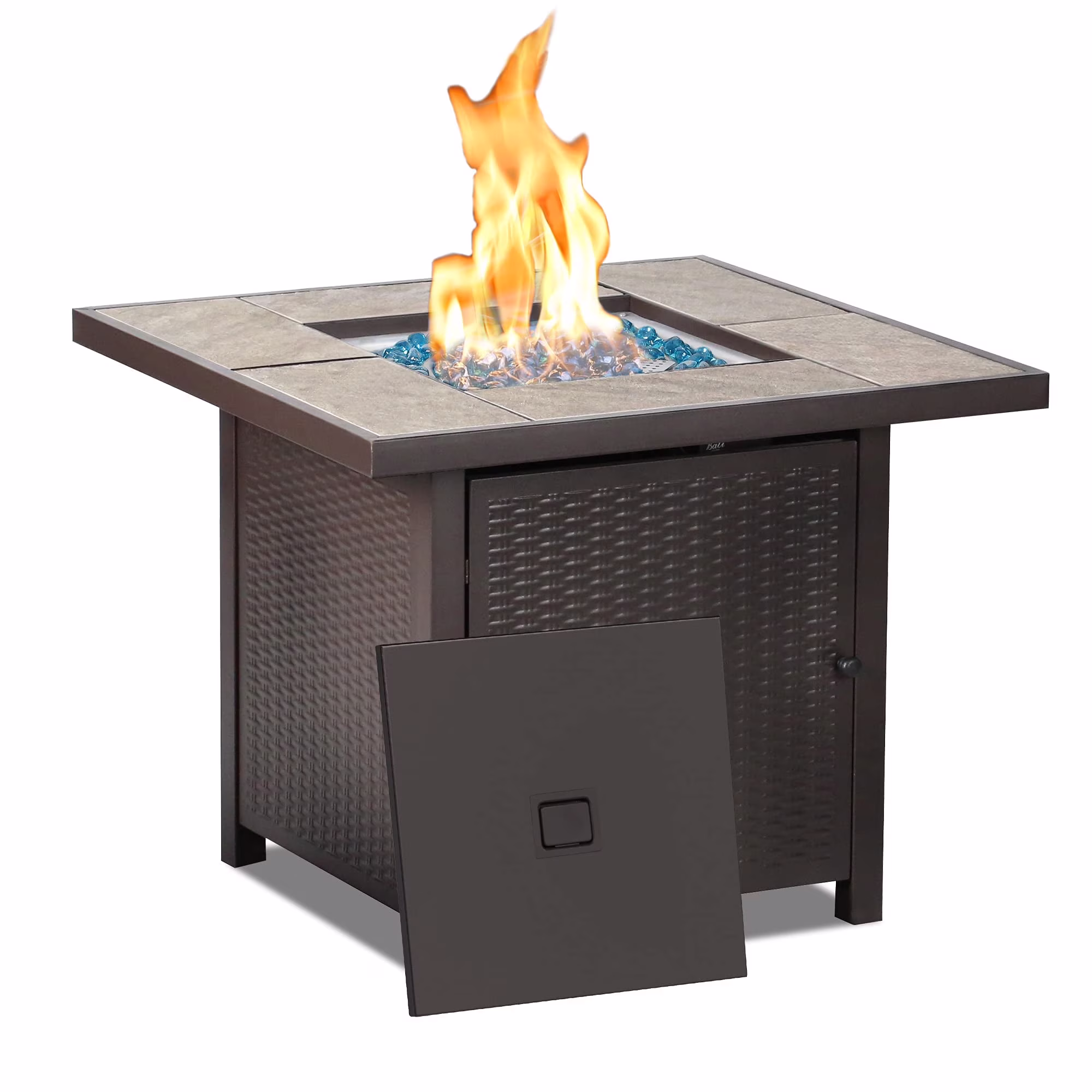 Propane Gas Fire Pit Table with Lid for Outside Backyard, Patio 50000 BTU 30 inch(Black-30'') - Image 7