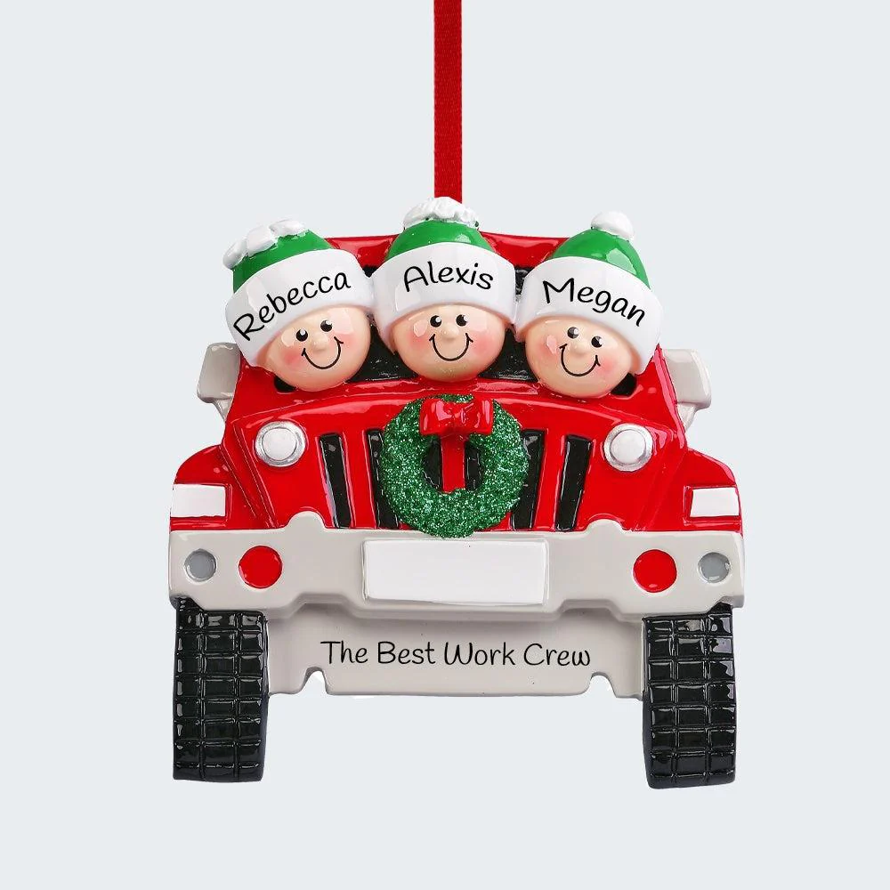 SUV Family Personalized Ornament - 2, 3, 4, 5, 6 Family Members