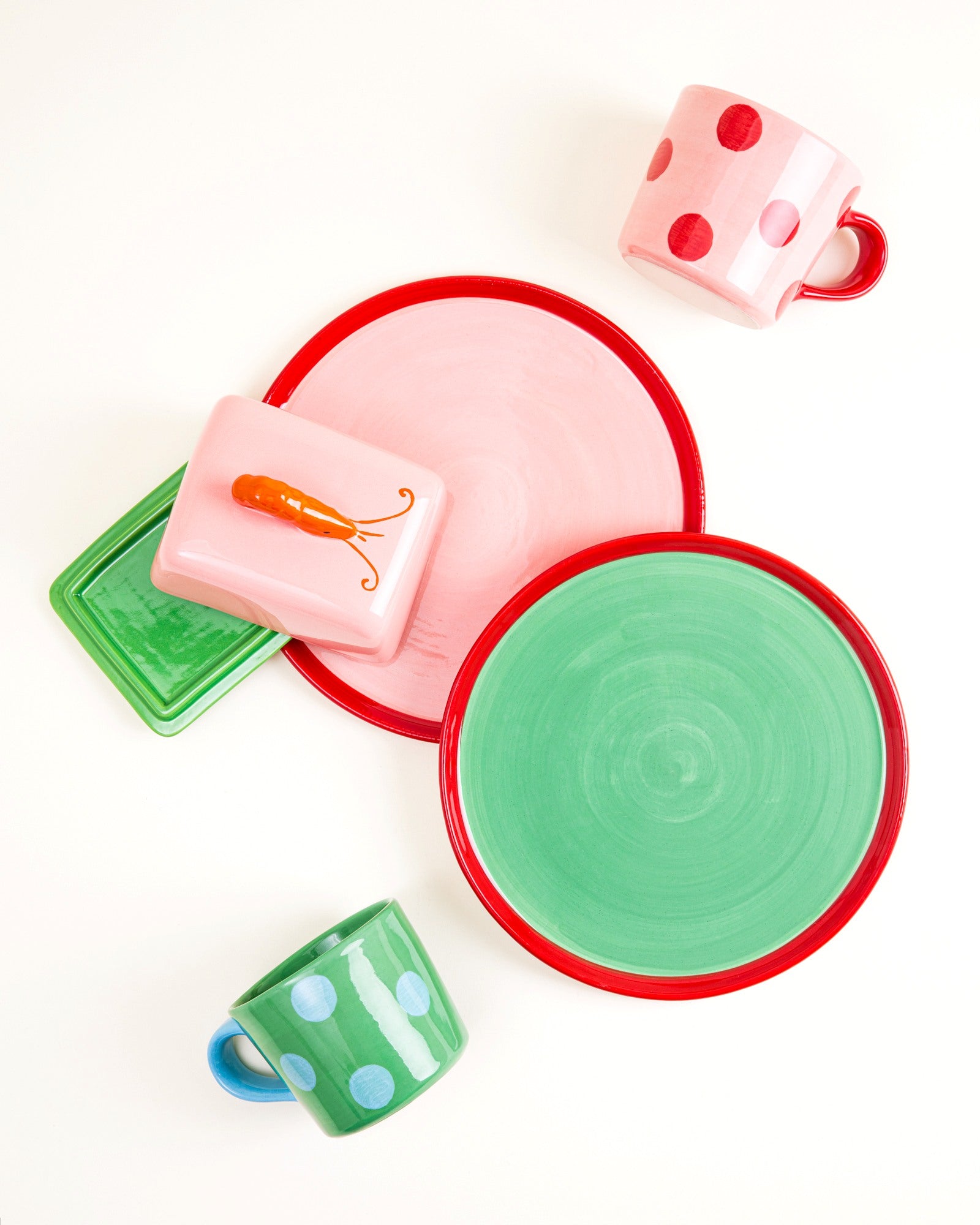 MAM X ISIS MARIA - TABLEWARE SET SHRIMP DOT MIX 5 PIECES