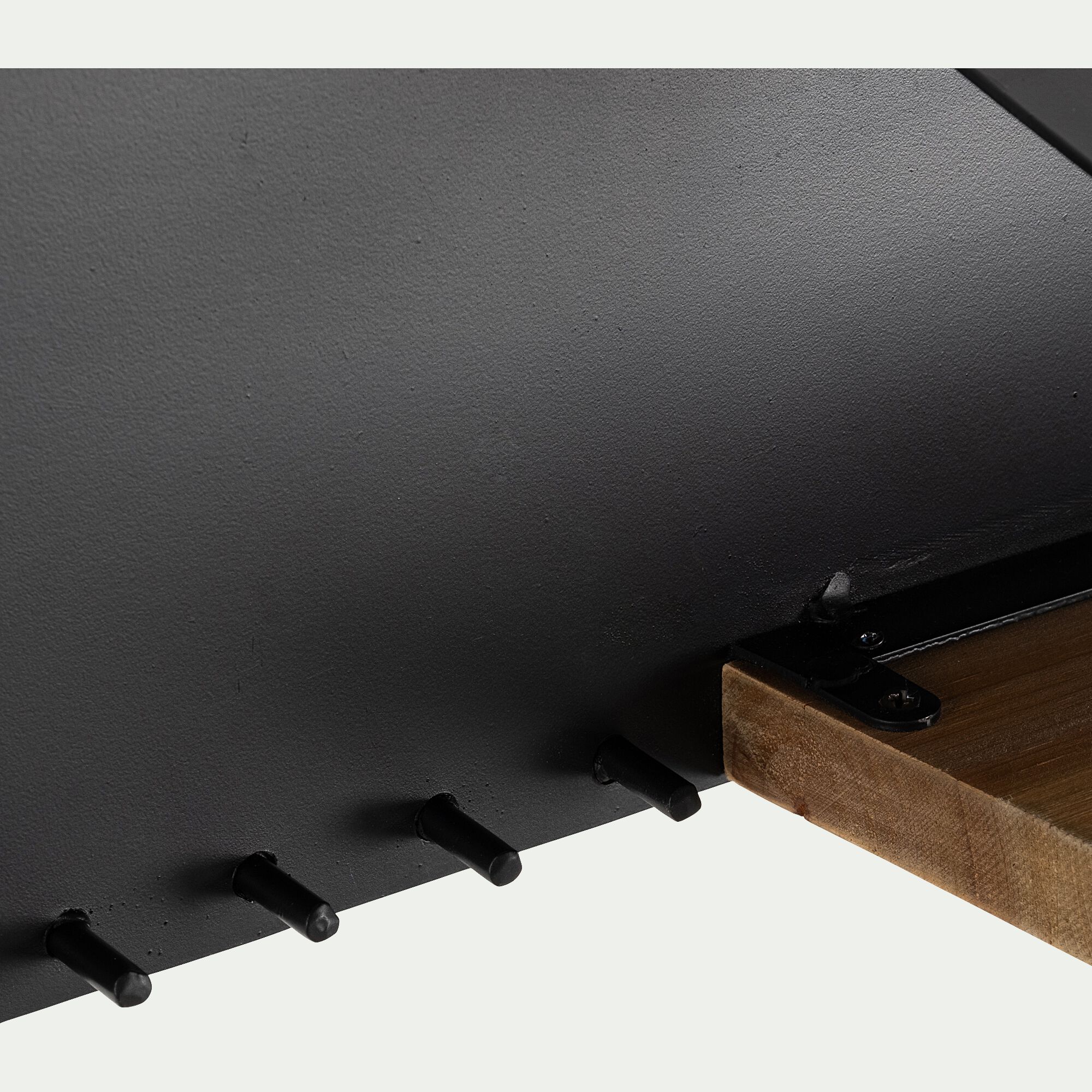 VIGNERA - Etagère murale en pin et métal - noir L50xl15,5xH15cm