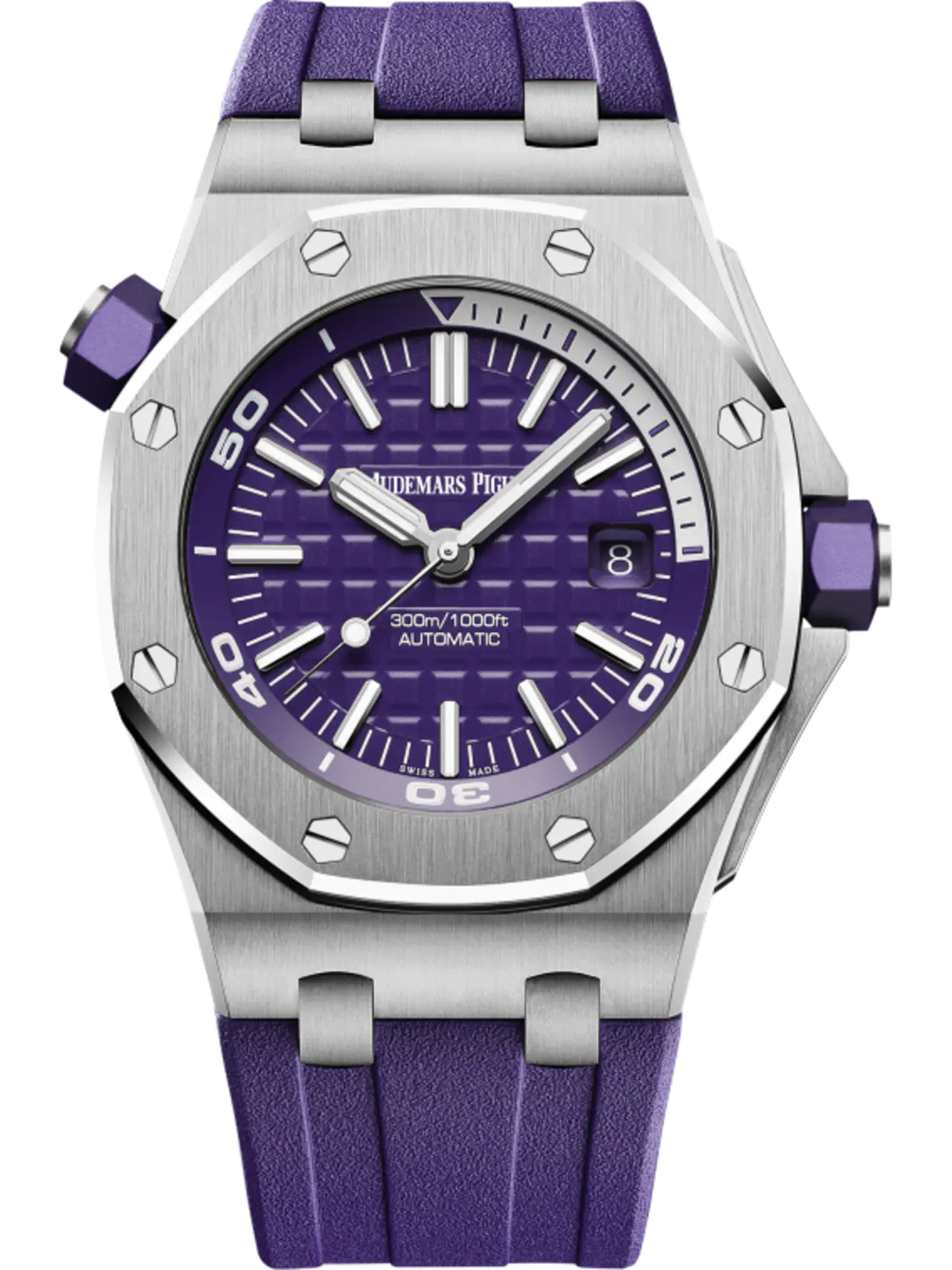 【Super Clone】Audemars Piguet Offshore Diver Purple Dial 42mm 15710ST.OO.A077CA.0