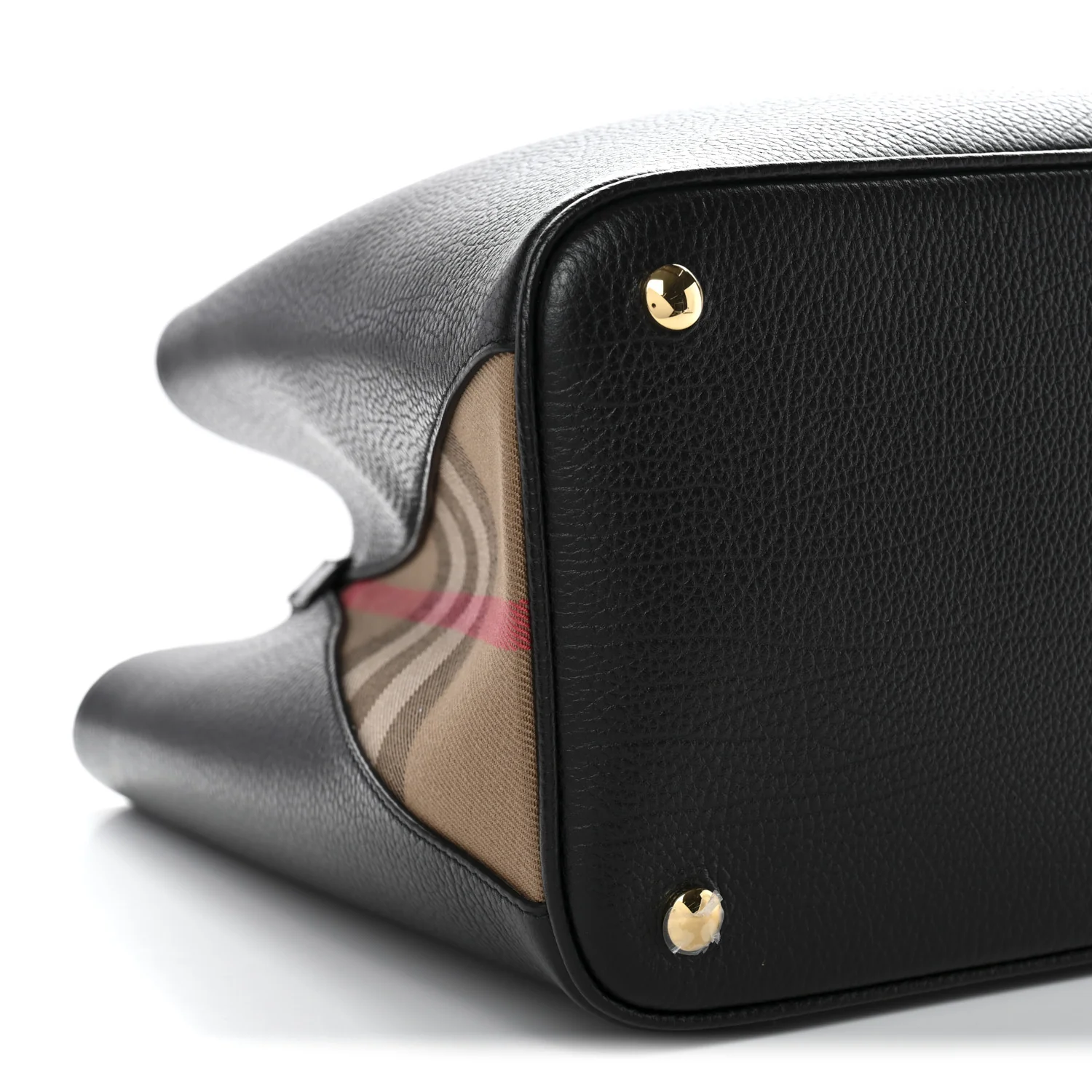 Grainy Calfskin House Check Medium Bermondsey Tote Black