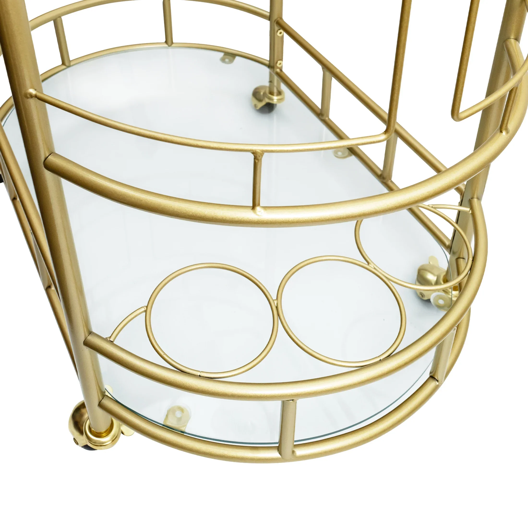 Better Homes & Gardens Fitzgerald Bar Cart with Matte Gold Metal Finish, 2-Tiers