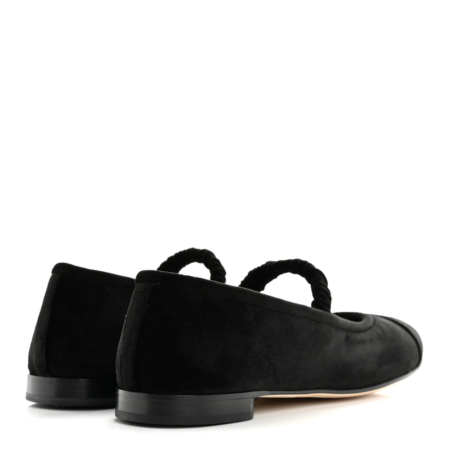 Velvet Mary Jane Flats 39 Black