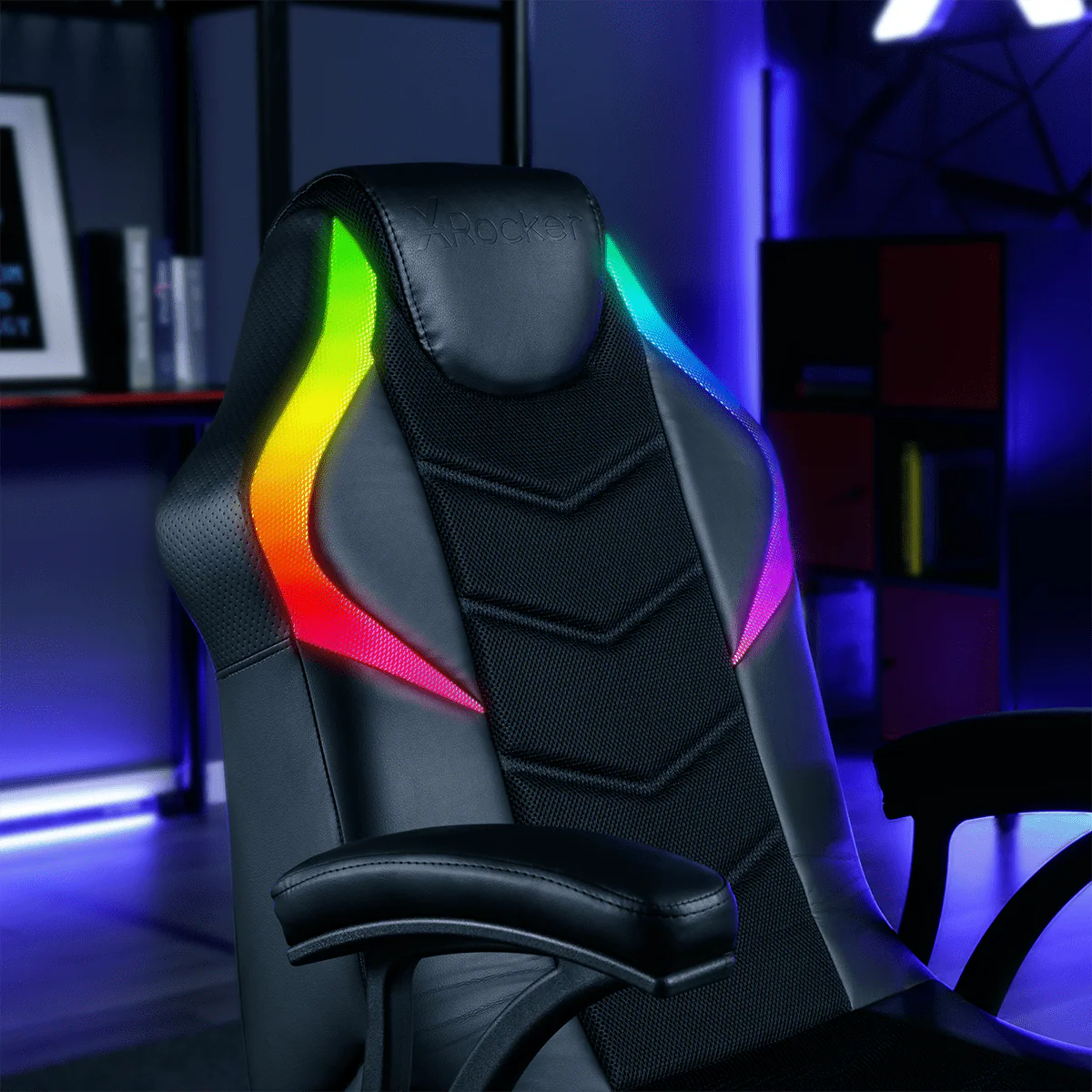 X Rocker Nemesis RGB Pedestal Gaming Chair, Black Mesh, 31 89" 26 97" 40 94" Image 5