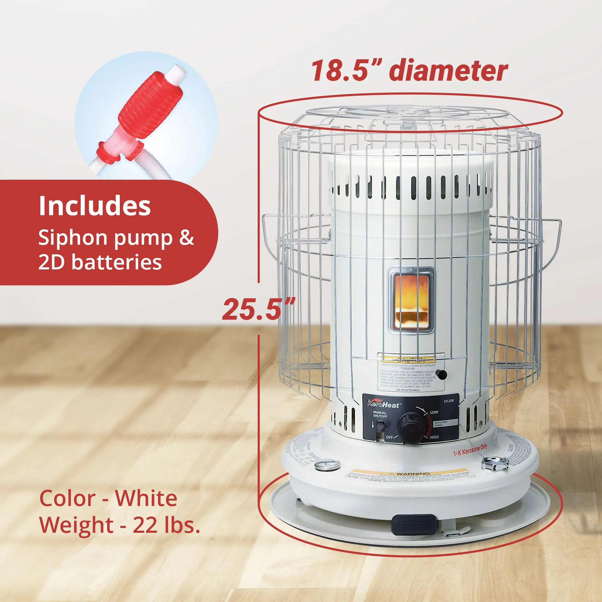 Sengoku Keroheat 23, 500 BTU Portable Convection Keroséne Heater, 2 Pack
