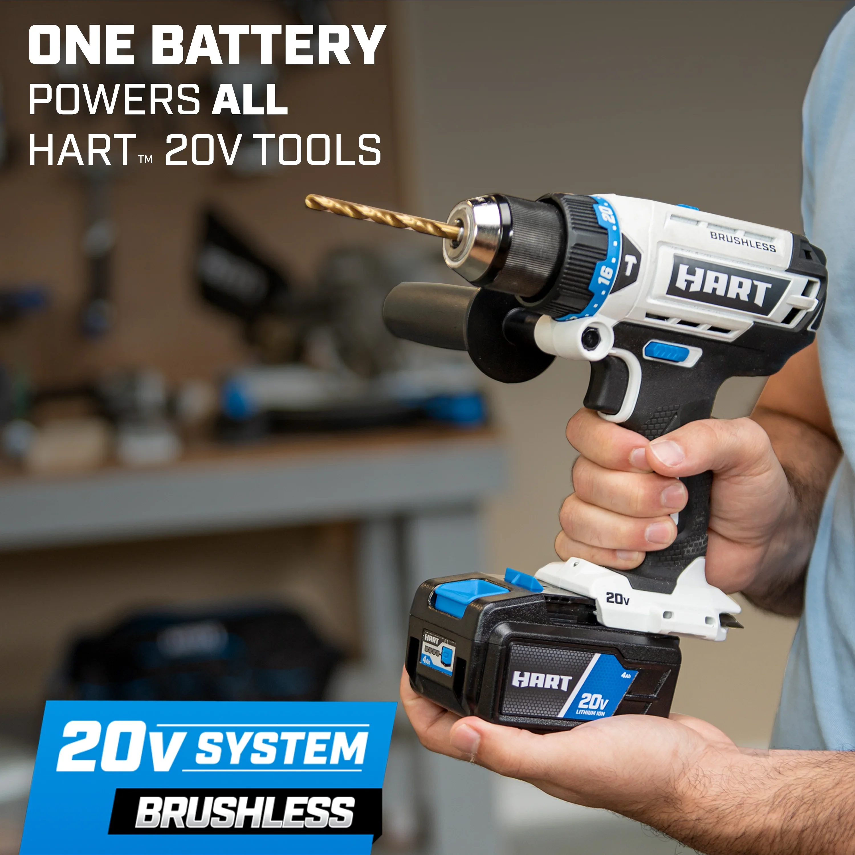 HART 20-Volt Brushless 1/2 Hammer Drill Kit