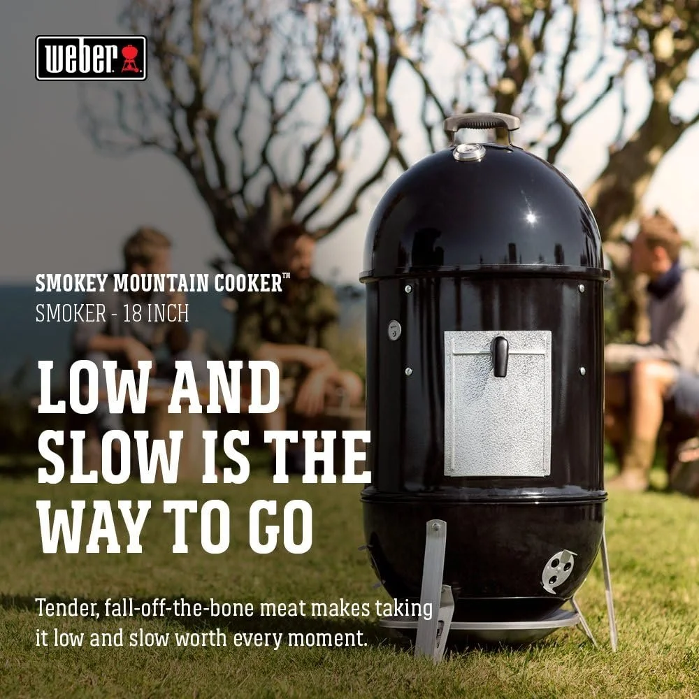 Weber 18 - Inch Smokey Mountain Cooker, Charcoal Smoker, Black