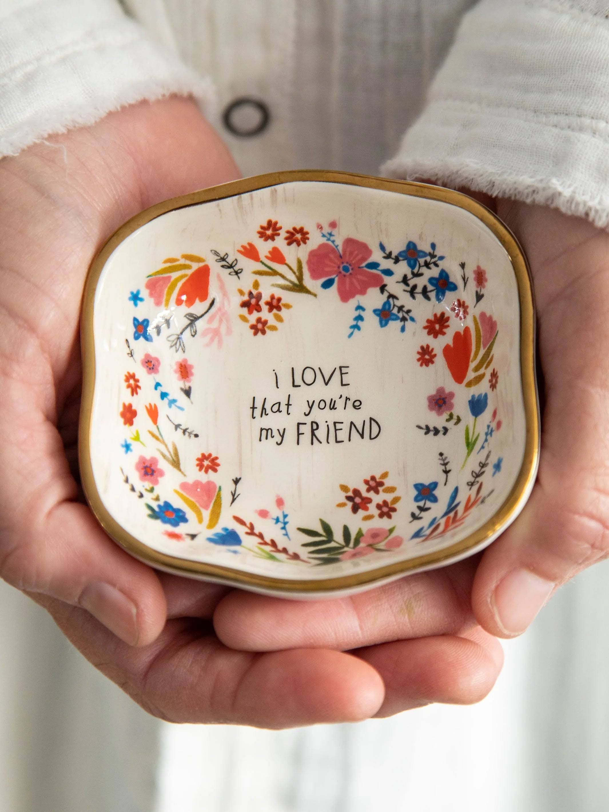 Natural Life : Antiqued Trinket Bowl - Friend