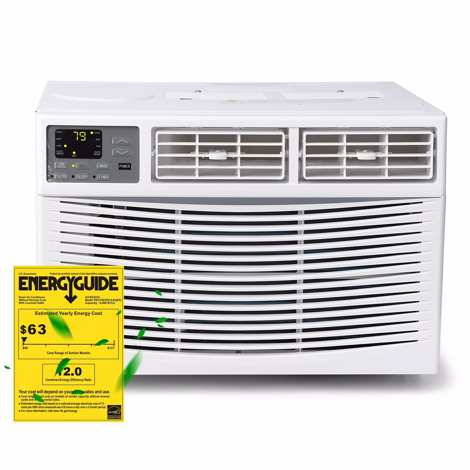 115V Mechanical Window-Mounted Air Conditioner 5,000 BTU, White(5,000 BTU) - Image 3