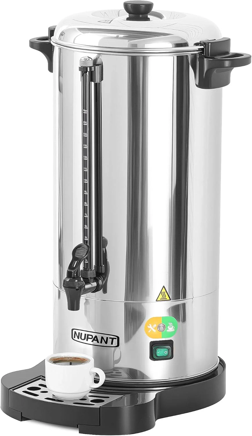 Cafetière professionnelle 100 tasses, 15 L, acier inoxydable 304