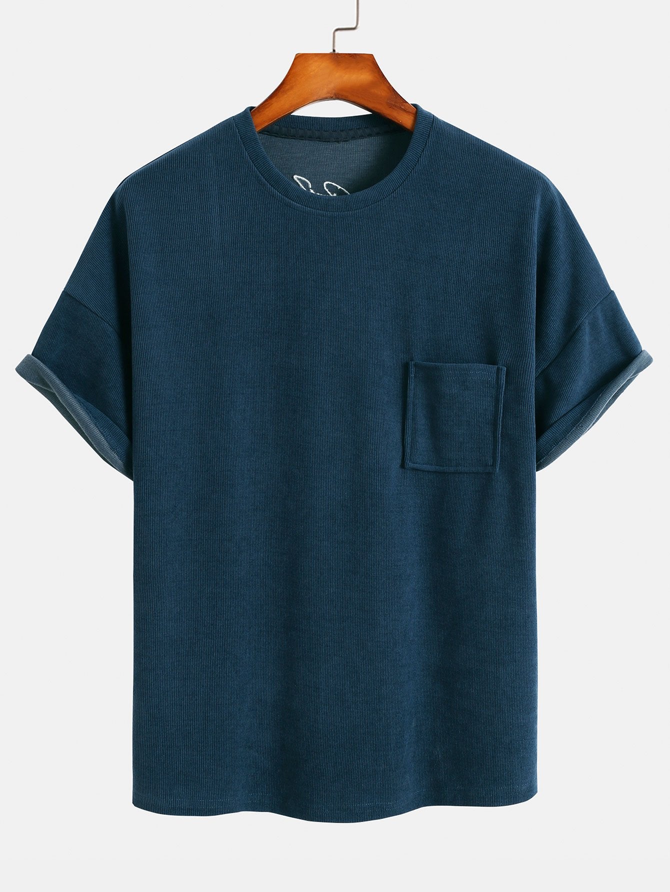T-shirt en velours côtelé à épaules tombantes