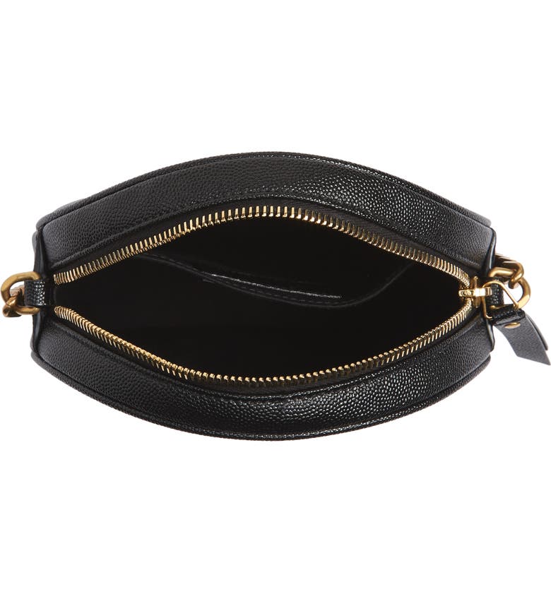 Y Vinyle Round Camera Bag in Chevron-Quilted Grain de Poudre Embossed Leather