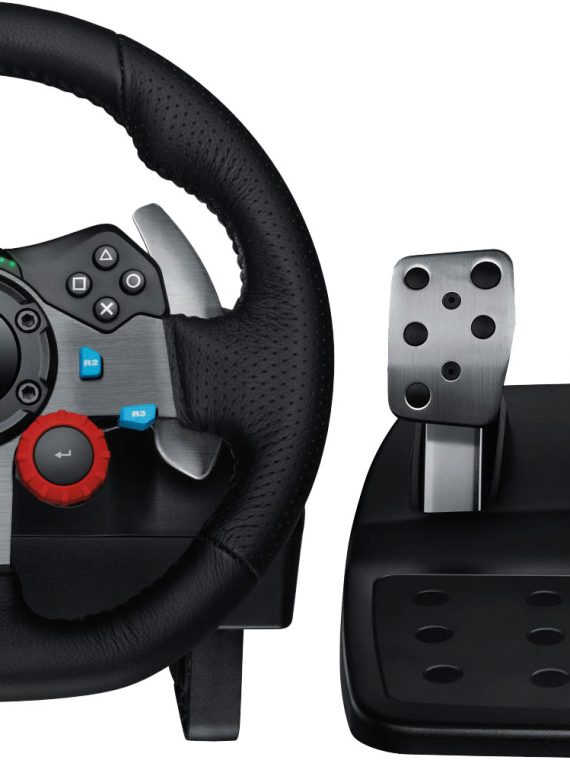 Logitech – G29 Driving Force Racing Wheel and Floor Pedals for PS5. PS4. PC. Mac – Black