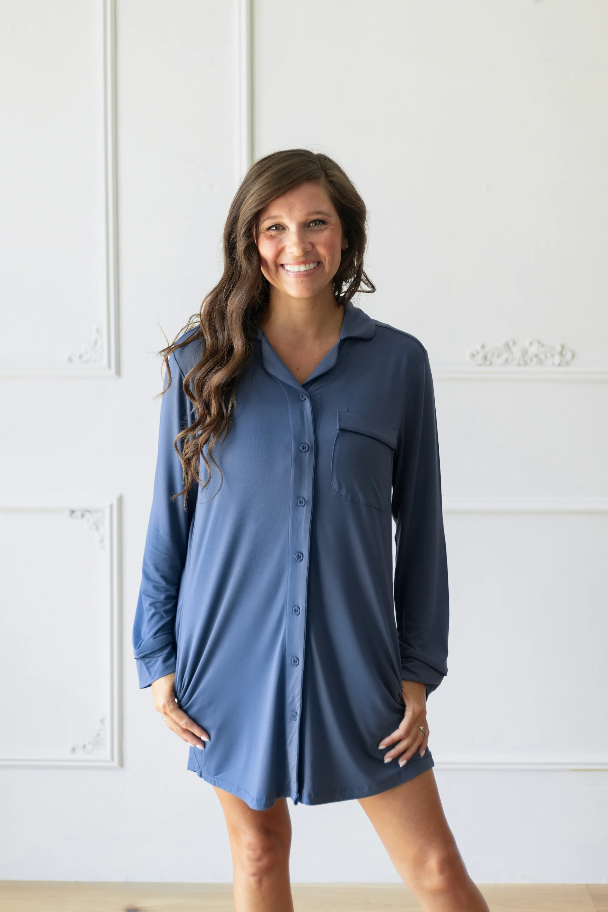 Long Sleeve Women’s Nightshirt in Oxford