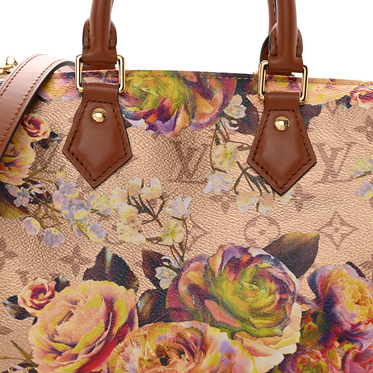 Metallic Monogram LV Garden Speedy Bandouliere 25 Gold