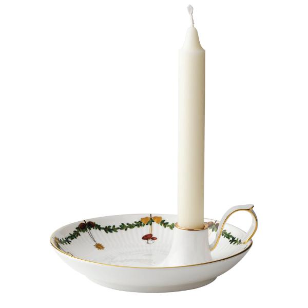 Stjerne Riflet Jul lysestake/skål 18 cm