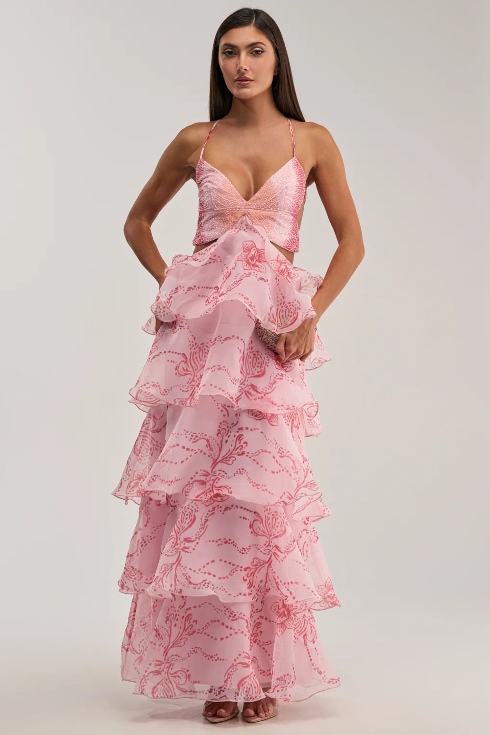 DON'T WAIT UP FLORAL CHIFFON MAXI DRESS - Akira Store