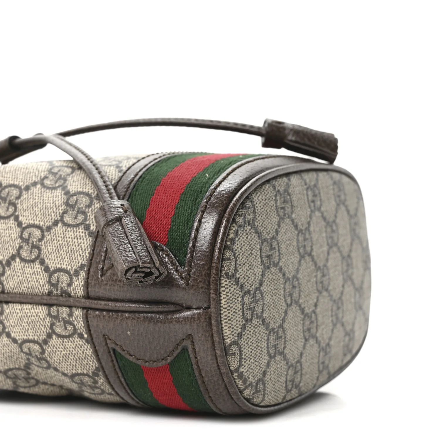GG Supreme Monogram Web Mini Ophidia Bucket Bag Brown