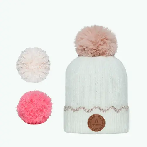 Bonnet Apple Rose Blanc Polaire