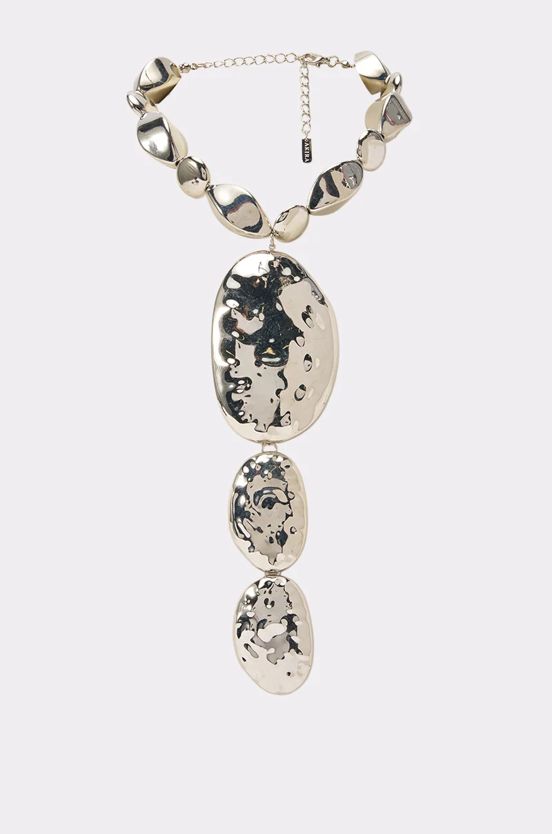 LIQUID CHROME STATEMENT NECKLACE - Akira Store