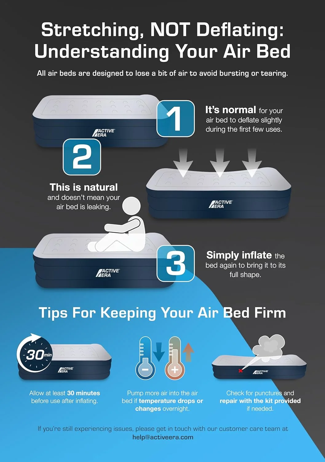Active Era 18 in Twin Air Mattress, Air Bed with Built in Pump & Raised Pillow