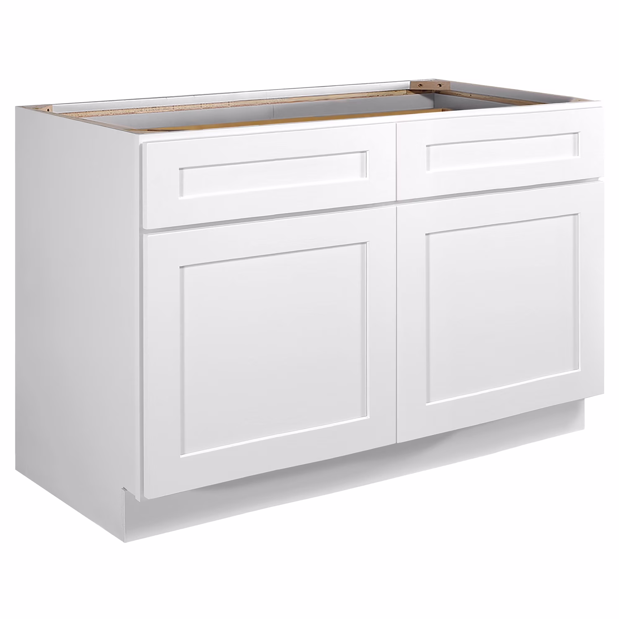 Design House Brookings Ready to Assemble Wood Shaker 2 - Door and 2 - Drawer Kitchen Base Cabinet (48 x 34.5 x 24), Sherwin Williams? White