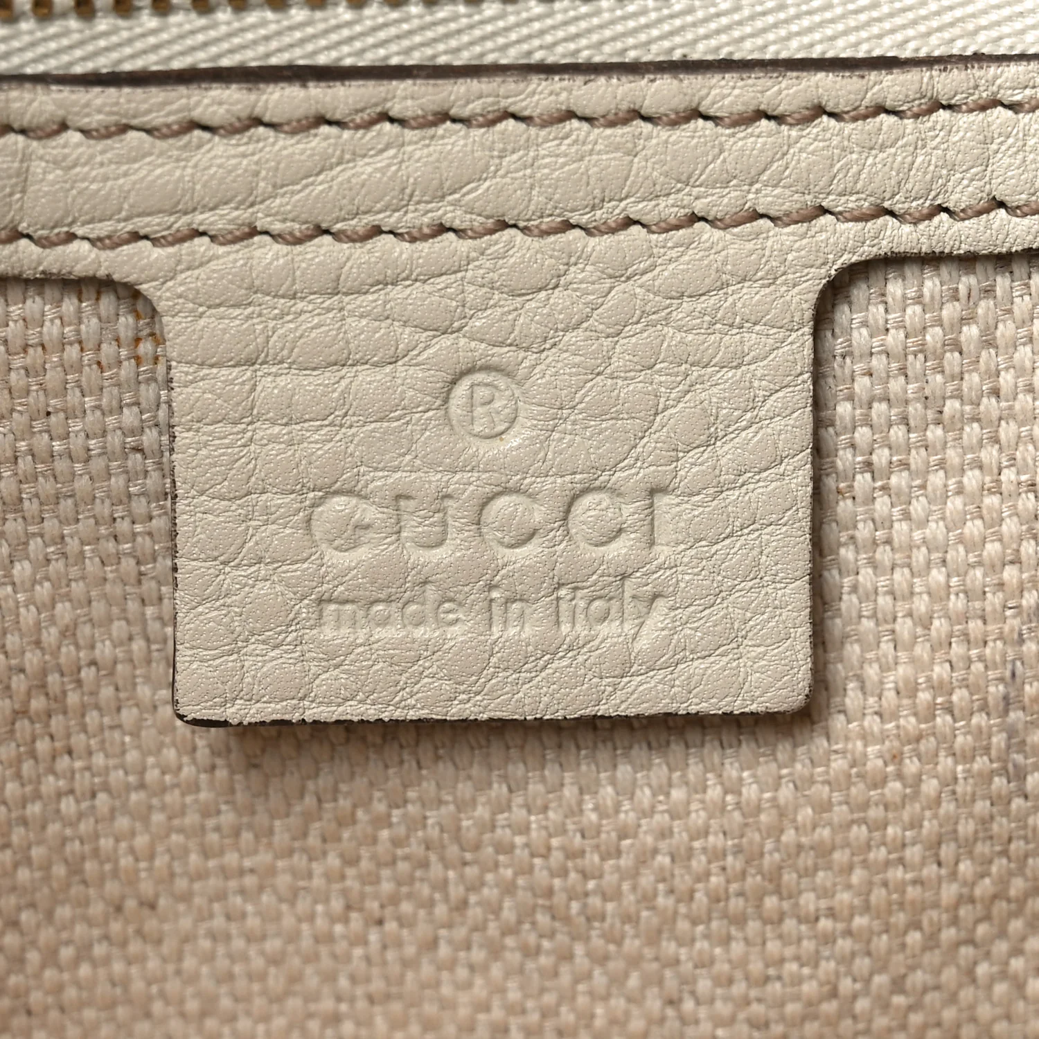 Pebbled Calfskin Medium Soho Shoulder Bag Off White
