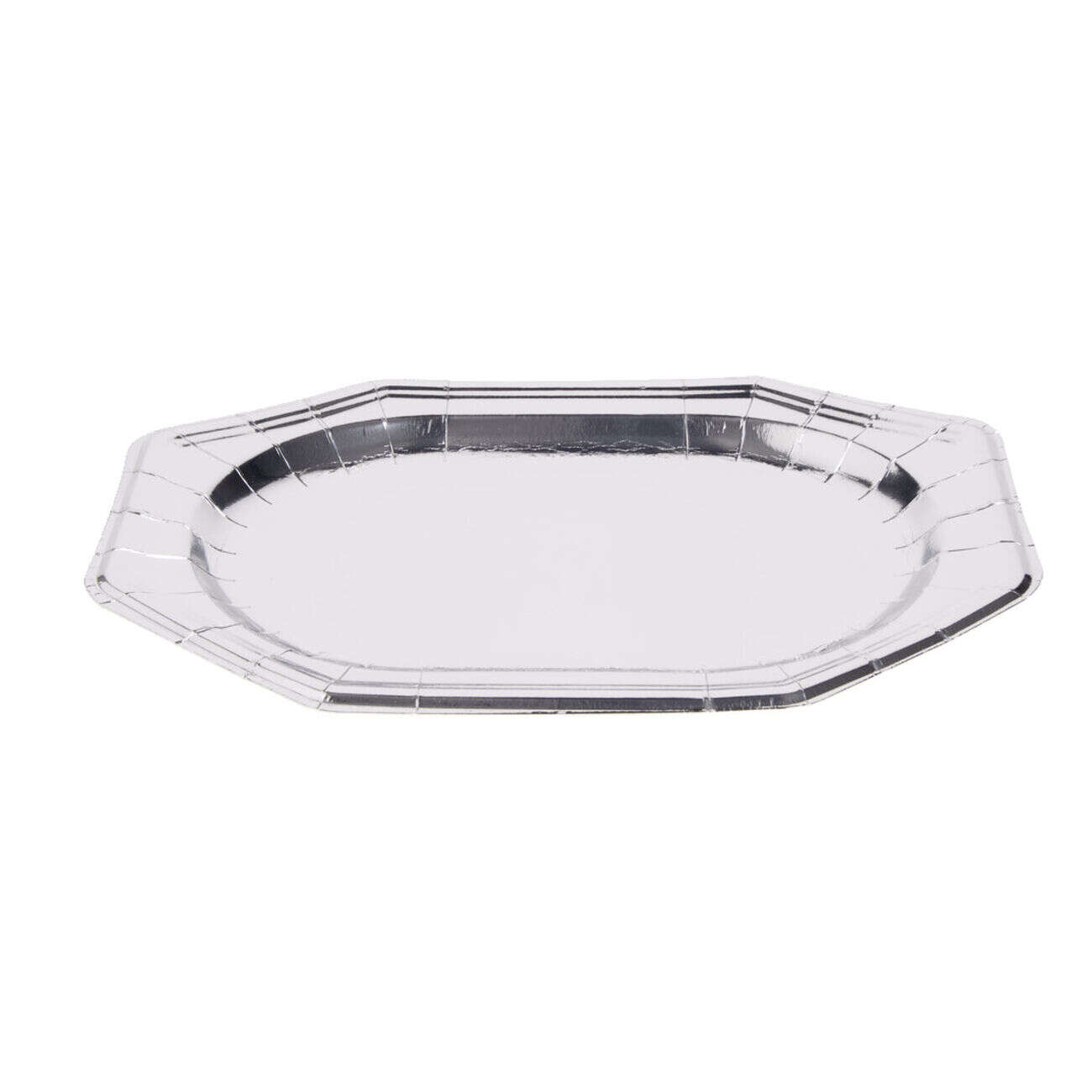 Plateau de présentation ovale x4 en carton gris argenté 25x34cm