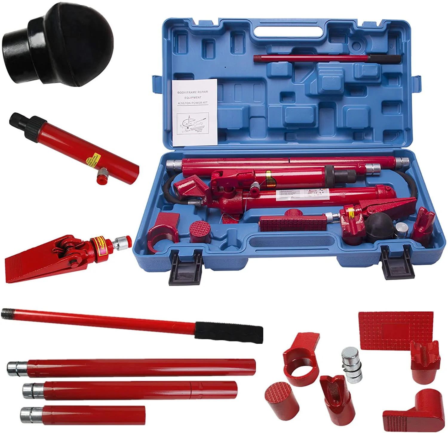 Kit de réparation de cric hydraulique Porta Power 10 tonnes pour atelier automobile : pompe à air, vérin de levage, outil pour châssis de carrosserie, ensemble lourd