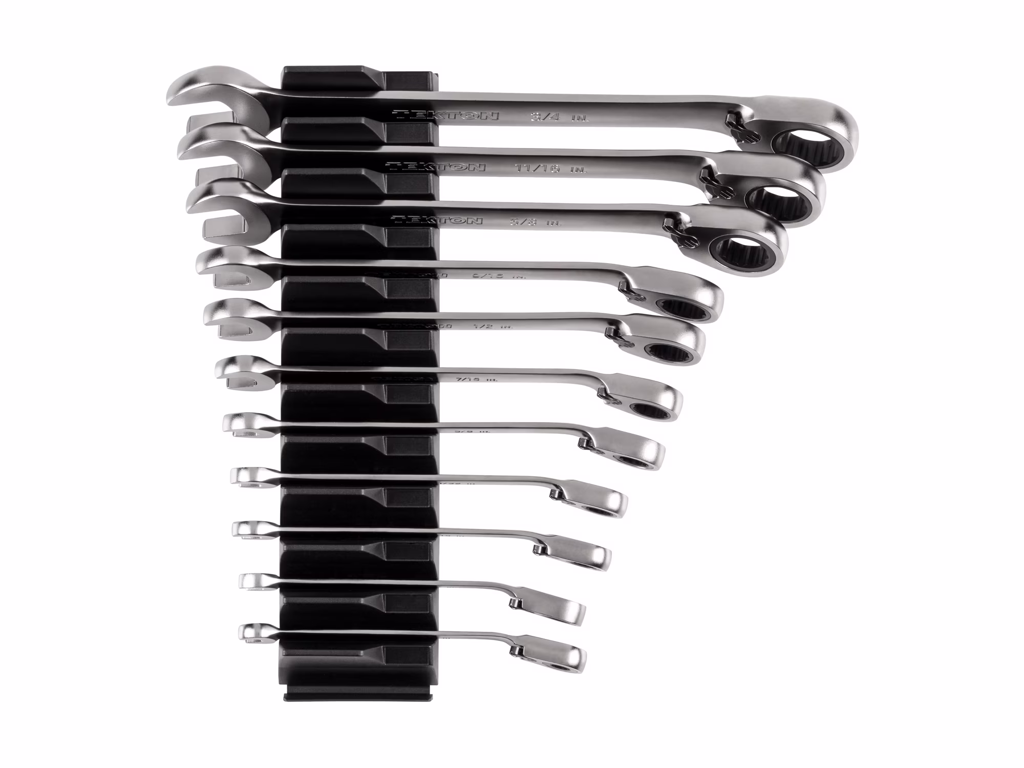 TEKTON Reversible 12-Point Ratcheting Combination Wrench Set with Modular Wrench Organizer, 11-Piece (1/4-3/4 in.) | WRC94300