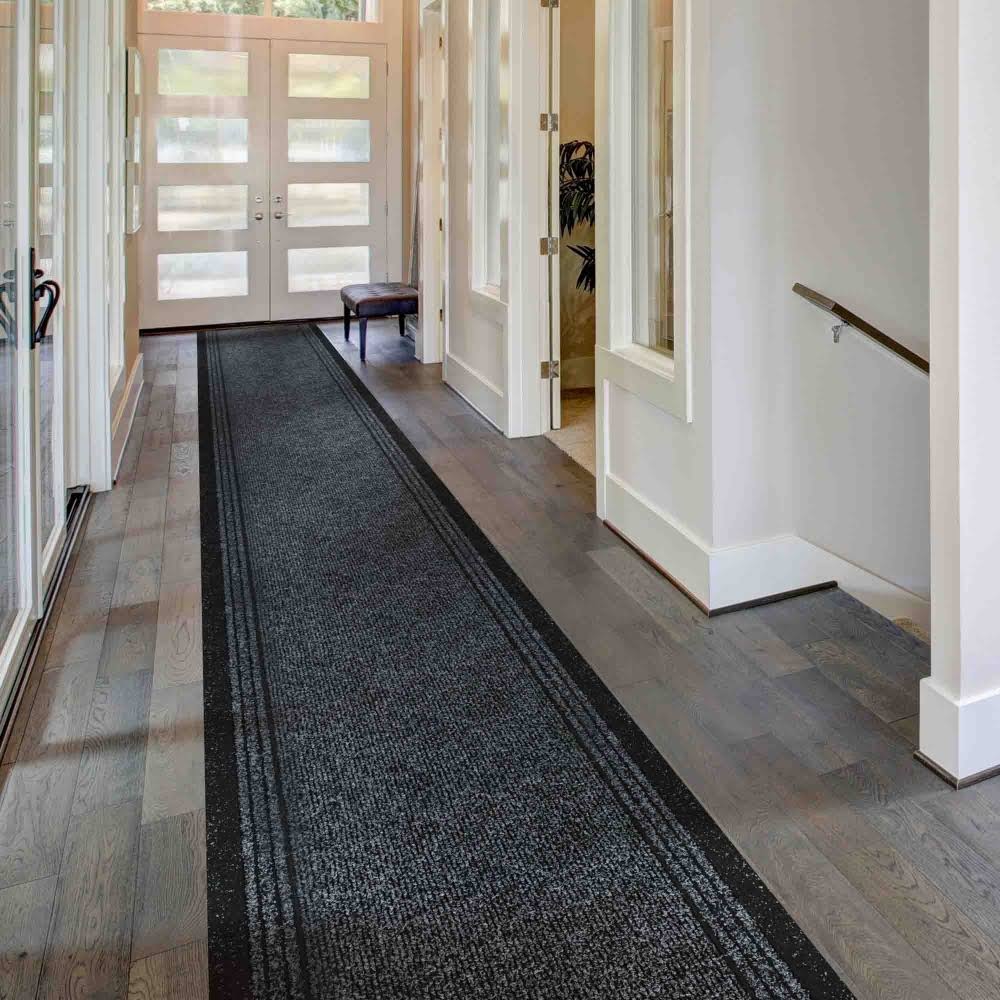 runrug Inca Black Rug Runner - Width: 2 Foot 2 inch