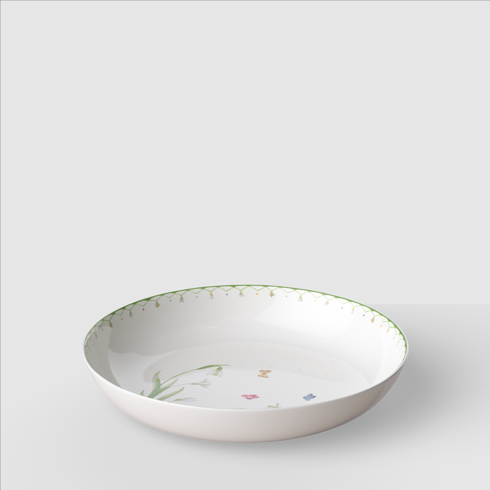 Colourful Spring Serving Bowl - Green, 115 oz, Premium Porcelain