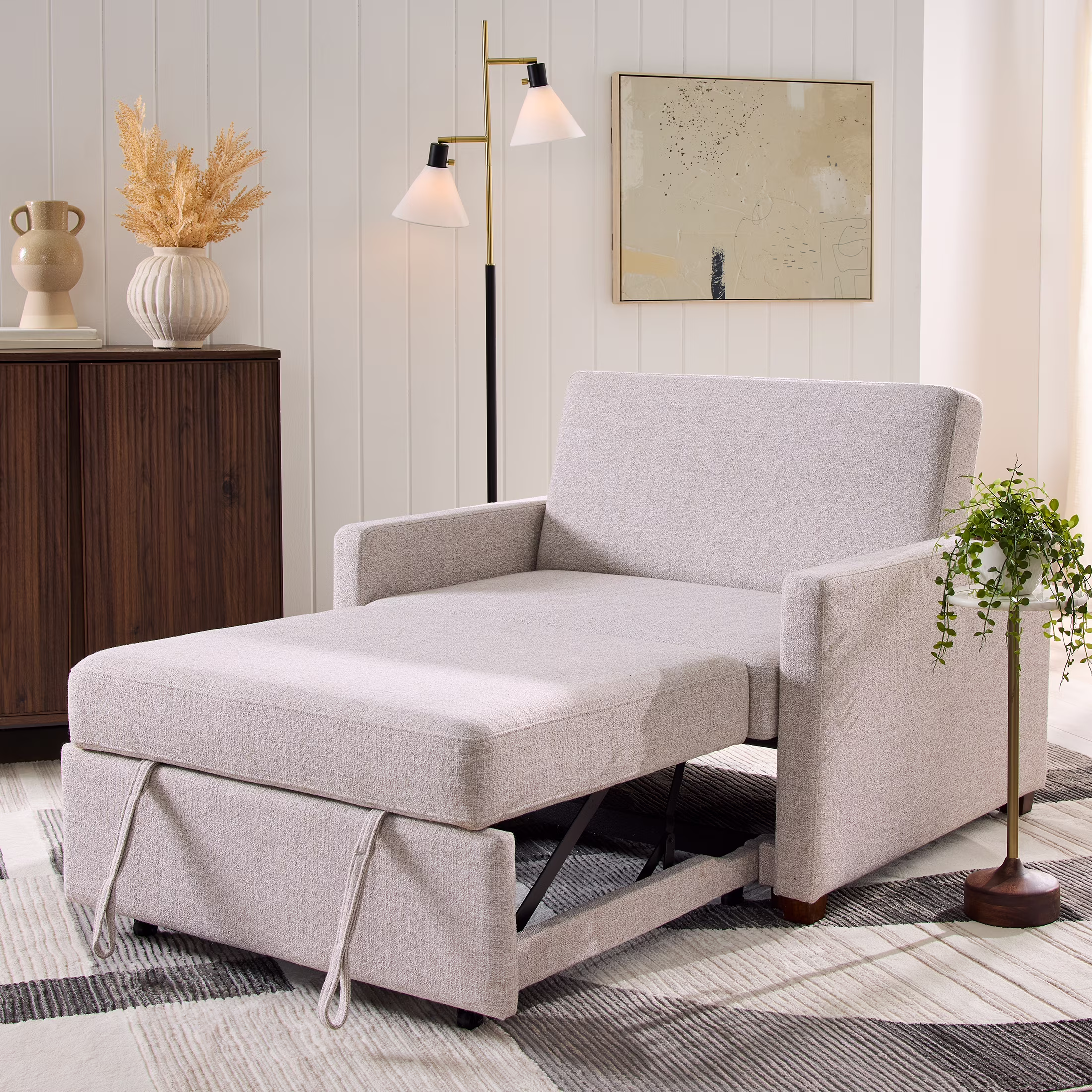 Better Homes & Gardens Nolan Pull Out Sleeper Accent Chair, Wheat