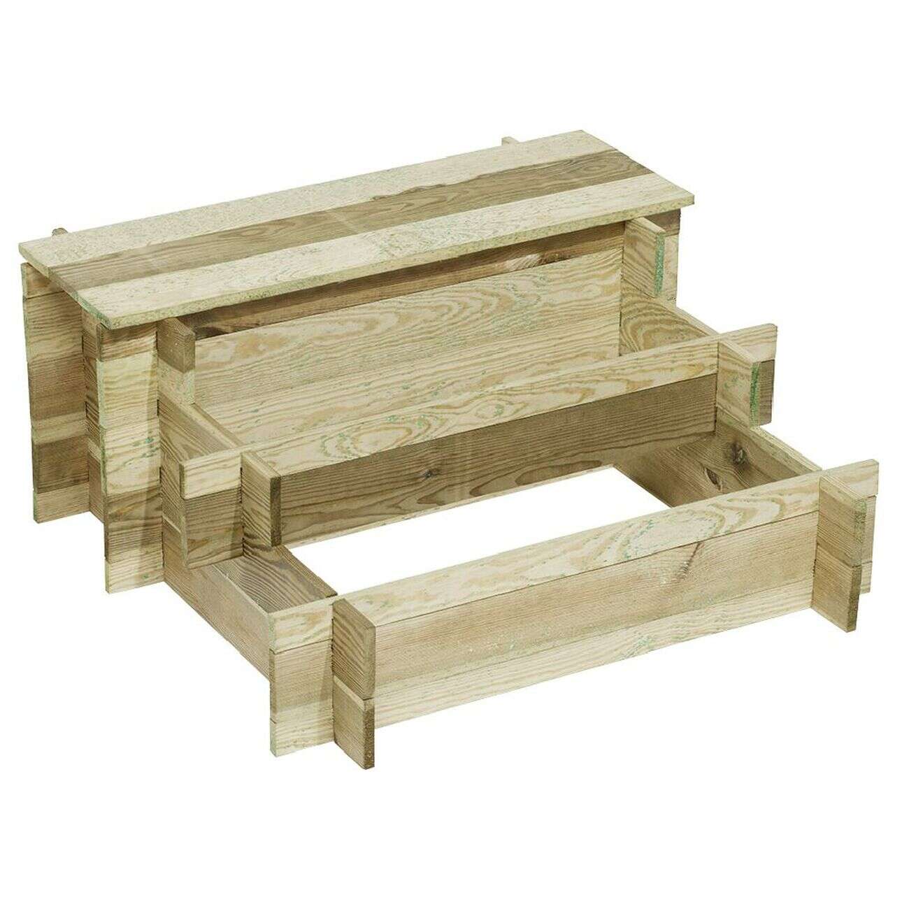 Carré potager et composteur en pin  78x78xH.38cm