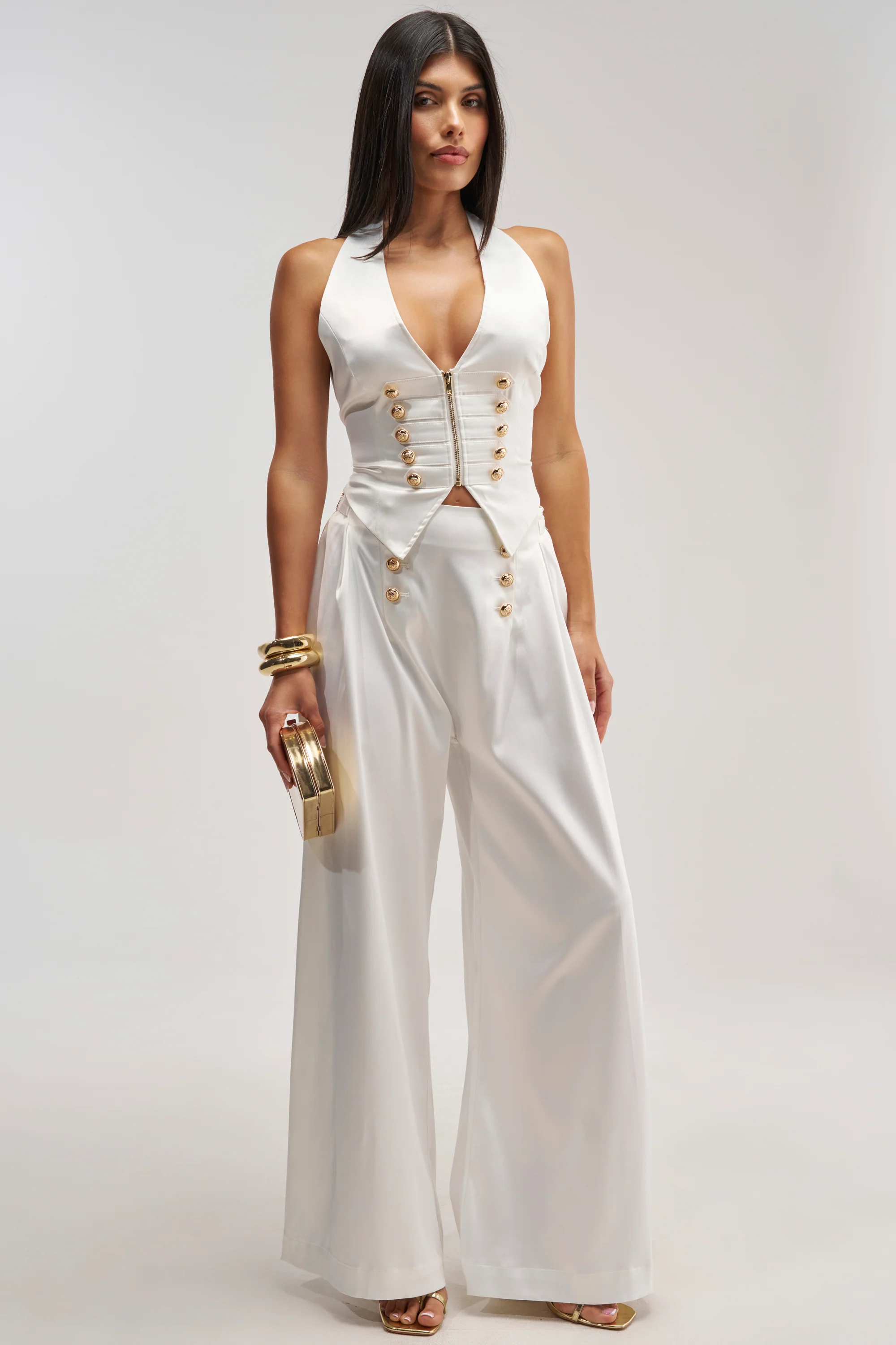 WHITE PARTY EMBELLISHED RELAXED PANT - Akira Store