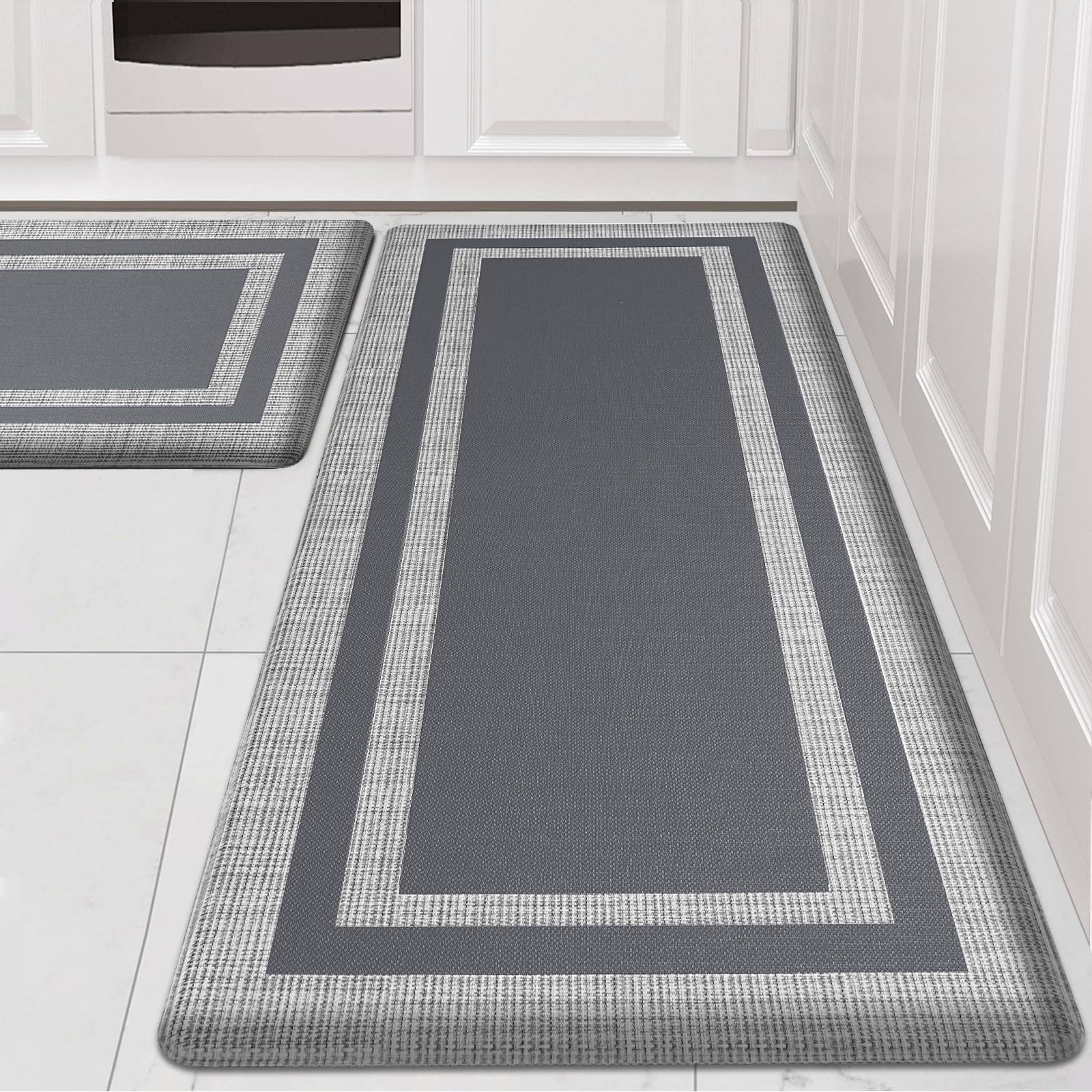 Latida Kitchen Mats 2 Pcs, Cushioned Anti Fatigue Kitchen Mat for Floor, Non Slip Waterproof Kitchen Rug Set, 1/2 inch Thick Comfort Anti Fatigue