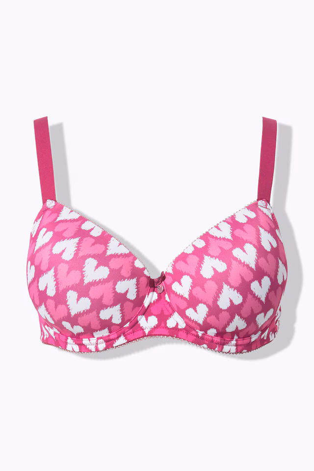 Heart Print Underwire Bra