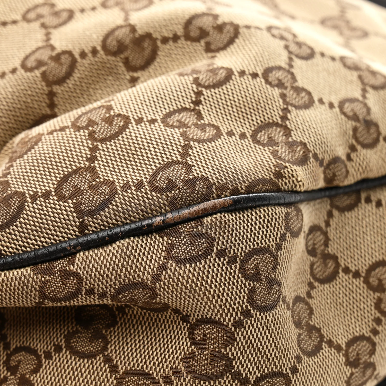 Monogram Large New Ladies Web Hobo Dark Brown