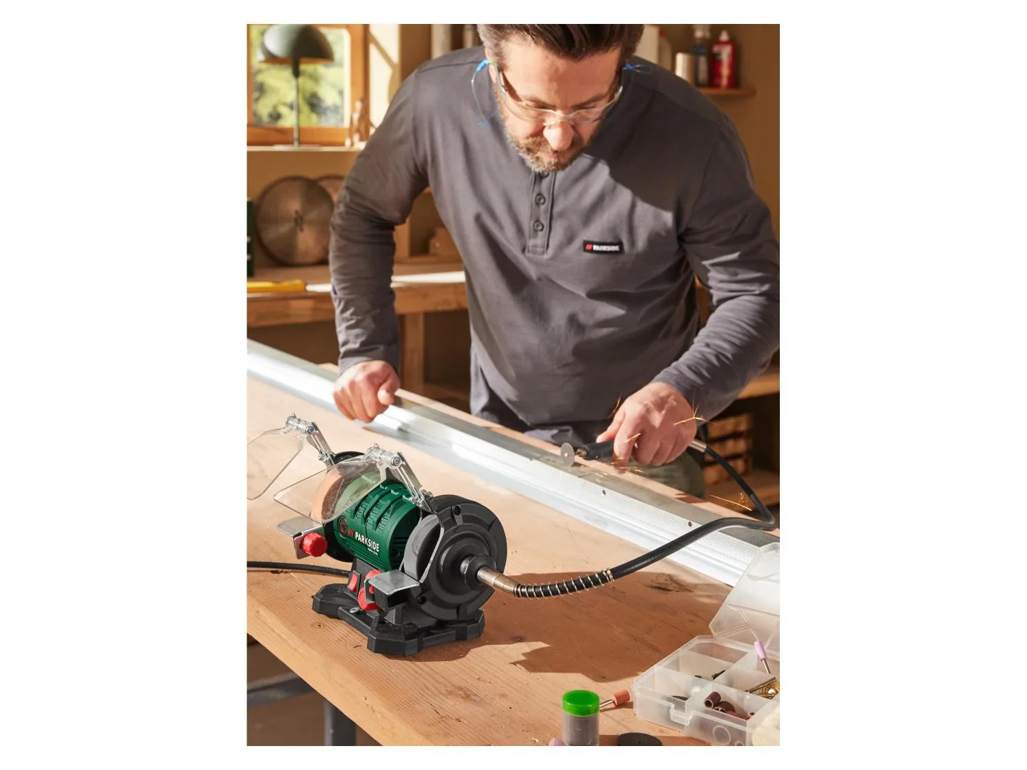PARKSIDE Touret  meuler double avec arbre flexible PDFW 120 B3