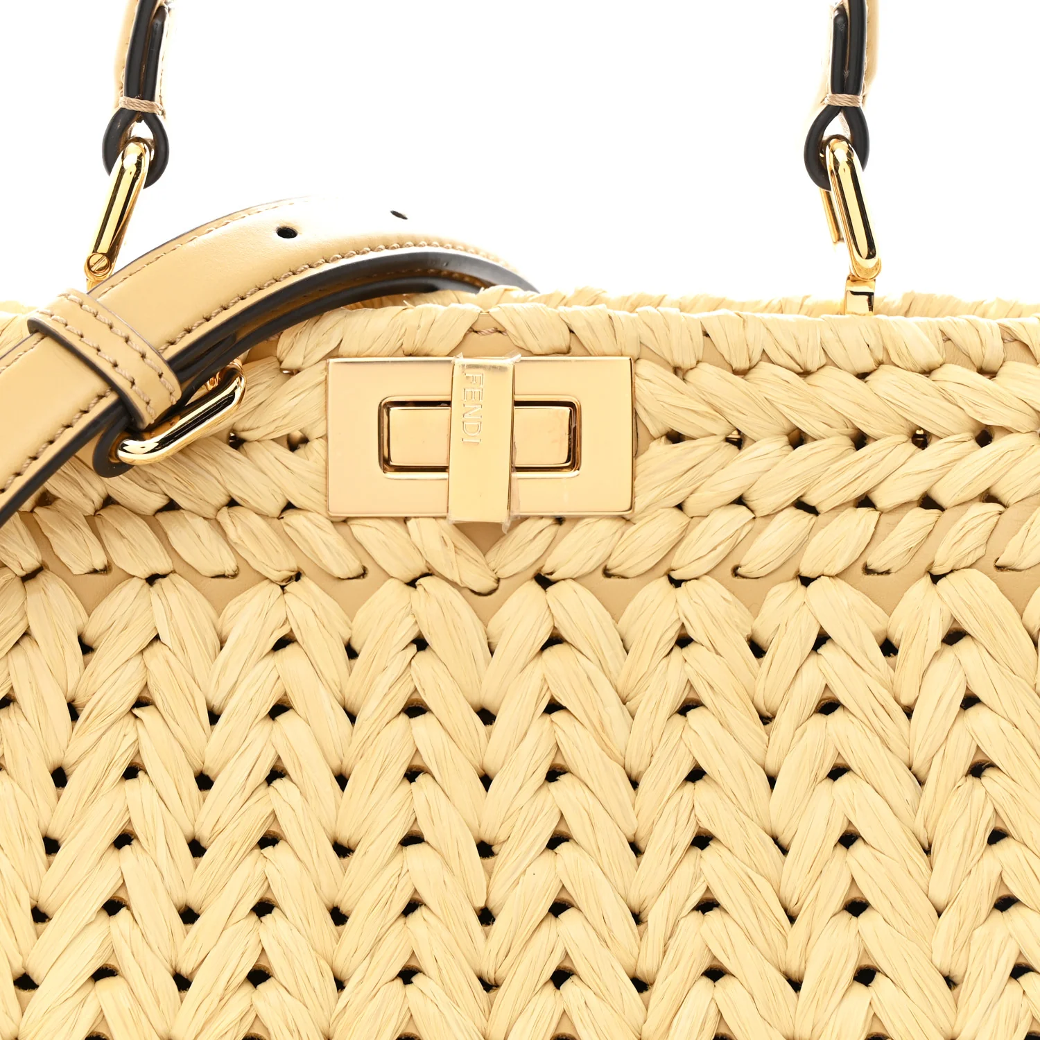 Raffia Embroidered Vitello King Shiny Nappa Intreccio Small Peekaboo I SEE U Satchel Sahara