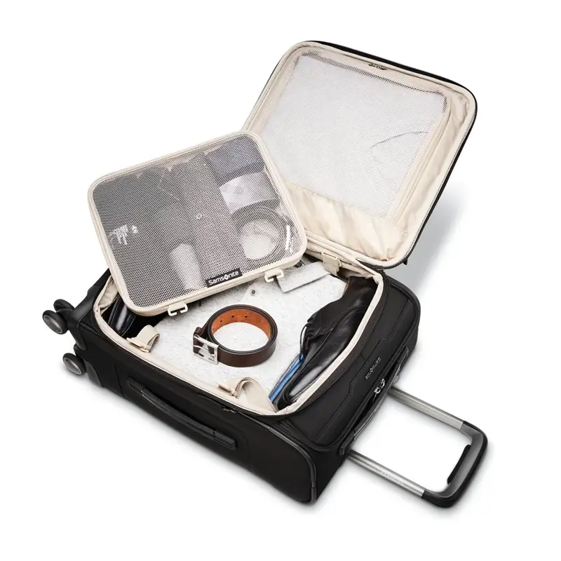 Black Silhouette 17 Carry-On Spinner Softside Luggage | 6437-JHTLQ - SAMSONITE OUTLET