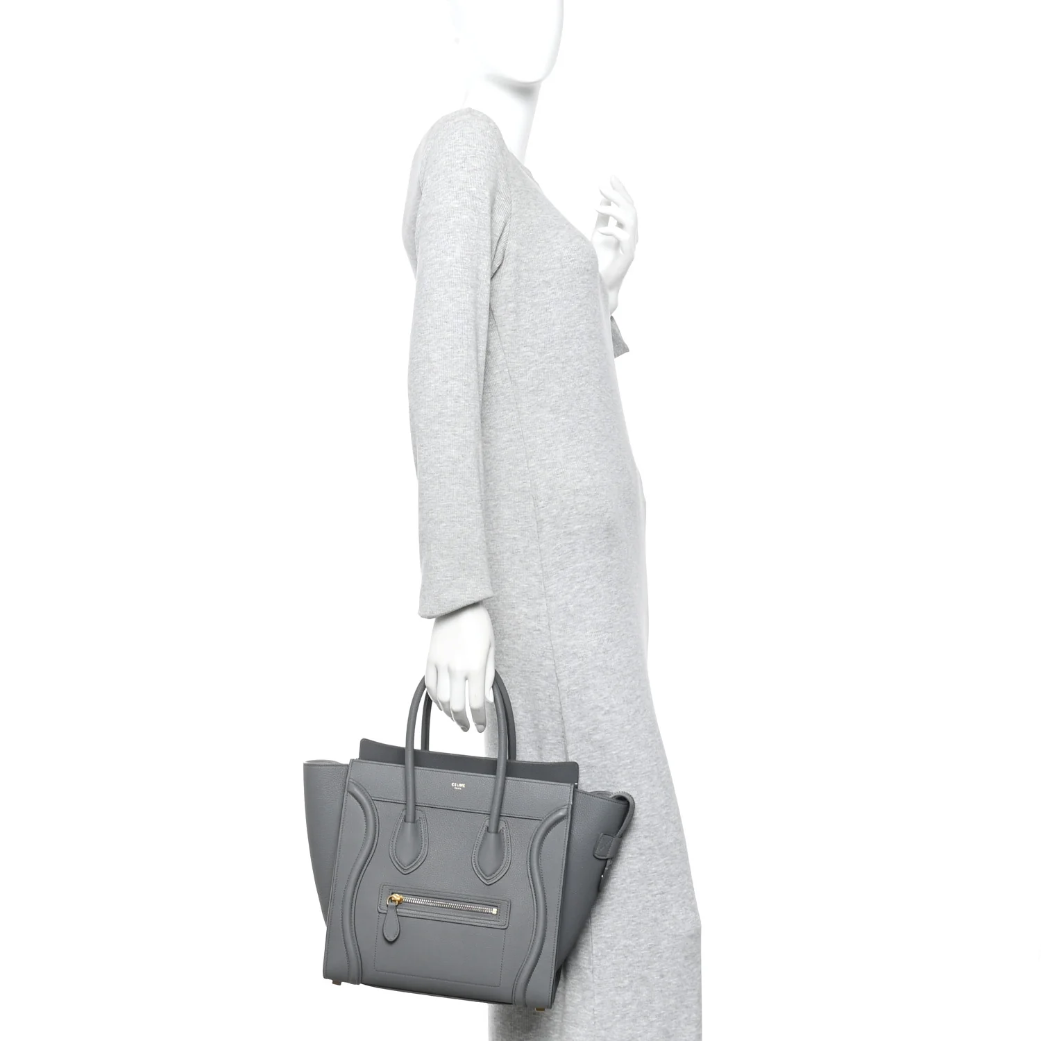Baby Drummed Calfskin Micro Luggage Kohl
