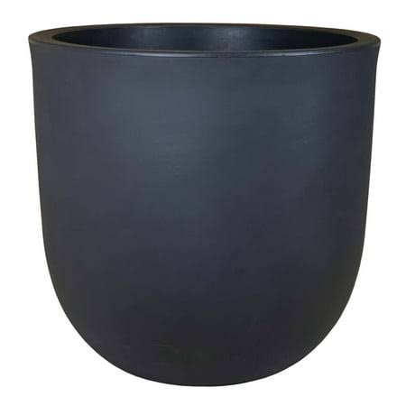 Better Homes & Gardens 22in Mosswood Resin Planter, Matte Black, Size: 22�� x 21��